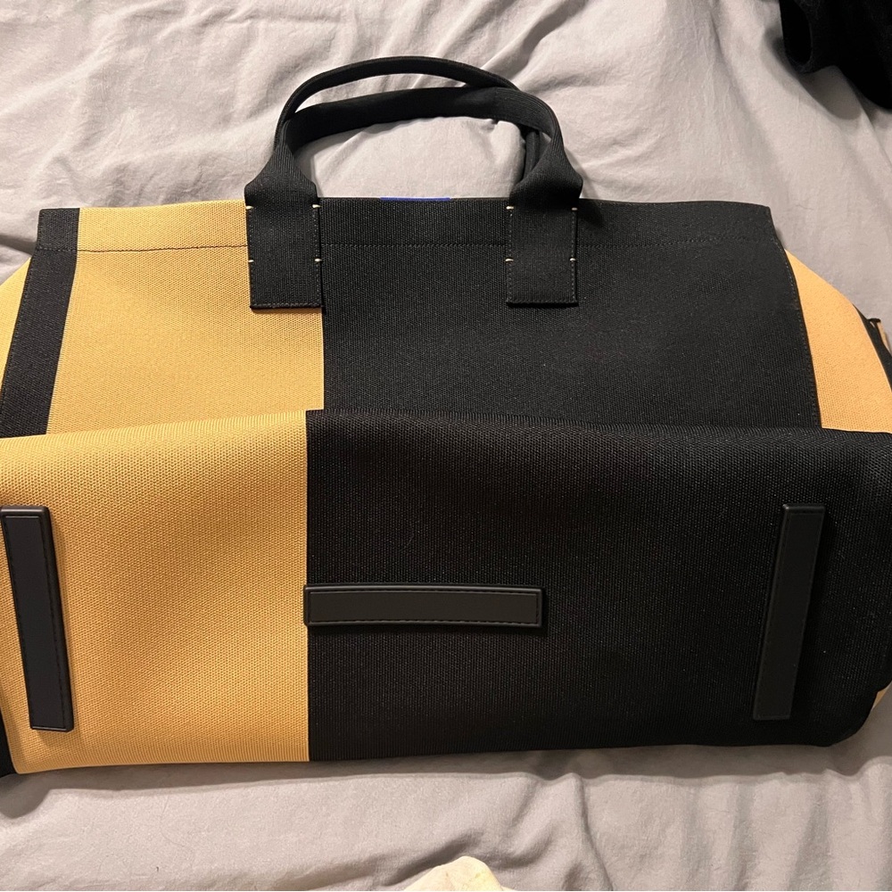 Rothy's Black and Tan Duffel Bag